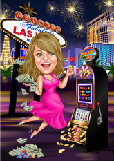 Rejse tema38 (1 person) - karikaturtegning efter dine fotos - Just Karikatur