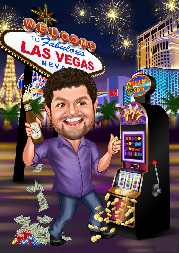 Rejse tema21 (1 person) - karikaturtegning efter dine fotos - Just Karikatur