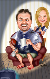 Par tema71 (2 personer) - karikaturtegning efter dine fotos - Just Karikatur