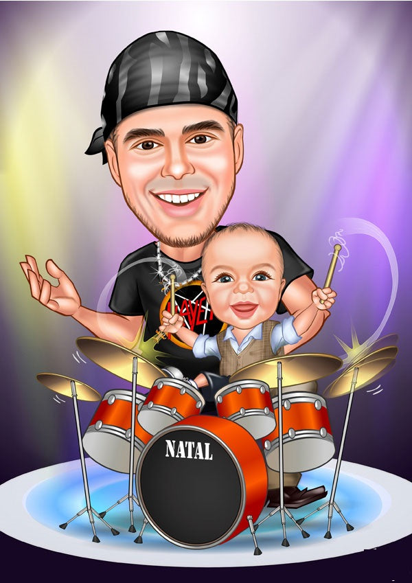 Par tema154 (2 personer) - karikaturtegning efter dine fotos - Just Karikatur