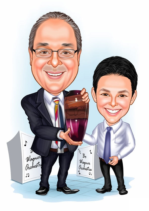 Par tema153 (2 personer) - karikaturtegning efter dine fotos - Just Karikatur