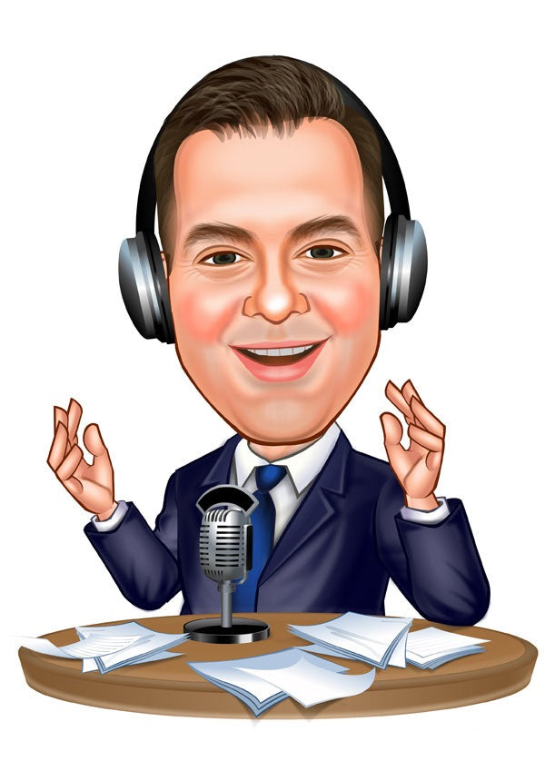 Arbejde & Erhverv tema67 (1 person) - karikaturtegning efter dine fotos - Just Karikatur