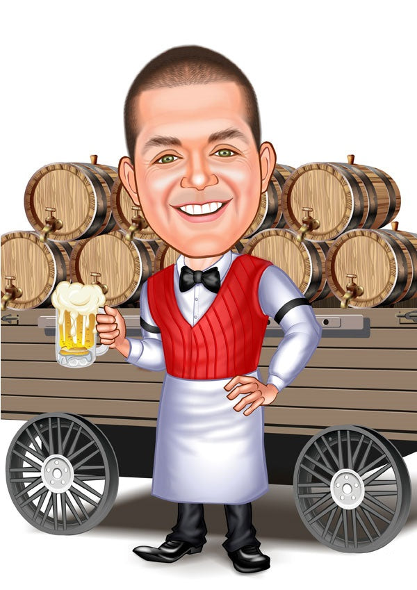 Arbejde & Erhverv tema65 (1 person) - karikaturtegning efter dine fotos - Just Karikatur