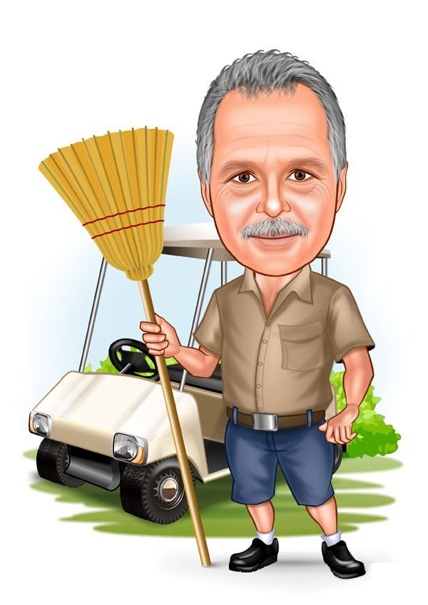 Arbejde & Erhverv tema56 (1 person) - karikaturtegning efter dine fotos - Just Karikatur