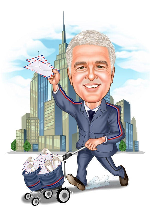 Arbejde & Erhverv tema60 (1 person) - karikaturtegning efter dine fotos - Just Karikatur