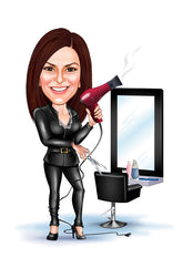 Arbejde & Erhverv tema10 (1 person) - karikaturtegning efter dine fotos - Just Karikatur