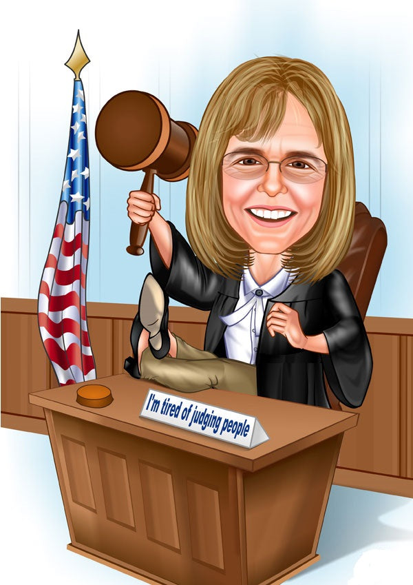 Arbejde & Erhverv tema8 (1 person) - karikaturtegning efter dine fotos - Just Karikatur