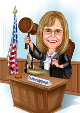 Arbejde & Erhverv tema8 (1 person) - karikaturtegning efter dine fotos - Just Karikatur