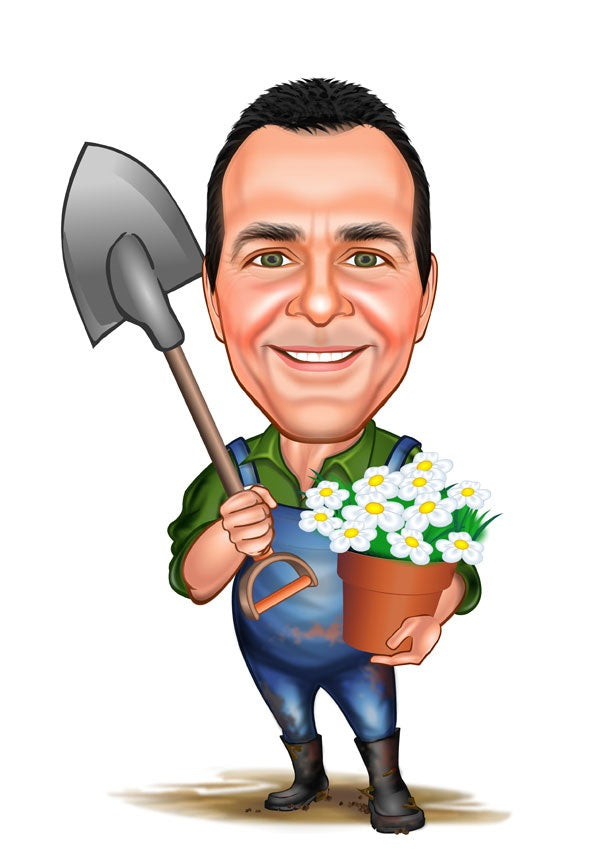 Arbejde & Erhverv tema50 (1 person) - karikaturtegning efter dine fotos - Just Karikatur