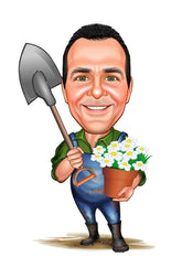 Arbejde & Erhverv tema50 (1 person) - karikaturtegning efter dine fotos - Just Karikatur