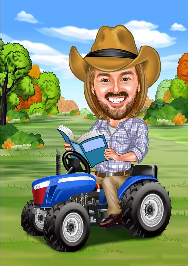 Arbejde & Erhverv tema49 (1 person) - karikaturtegning efter dine fotos - Just Karikatur