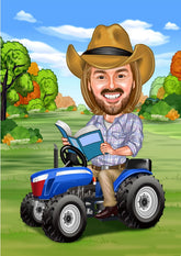 Arbejde & Erhverv tema49 (1 person) - karikaturtegning efter dine fotos - Just Karikatur