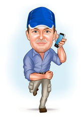 Arbejde & Erhverv tema47 (1 person) - karikaturtegning efter dine fotos - Just Karikatur