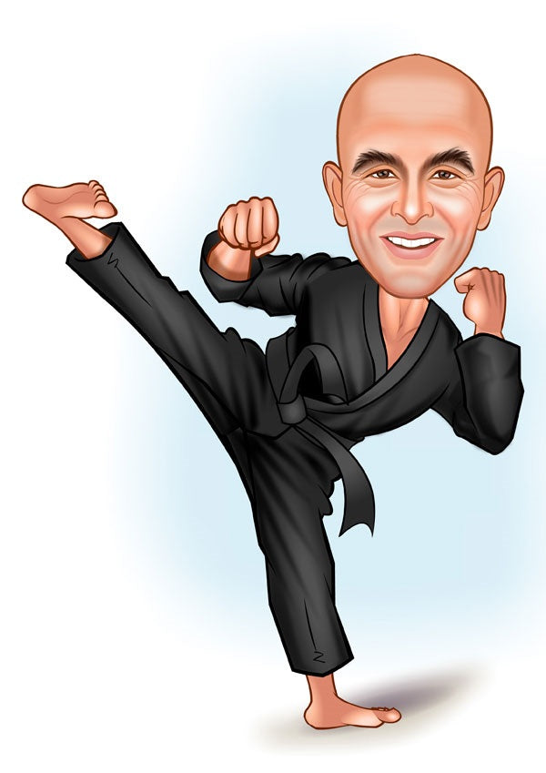 Sports tema43 (1 person) - karikaturtegning efter dine fotos - Just Karikatur