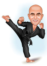 Sports tema43 (1 person) - karikaturtegning efter dine fotos - Just Karikatur