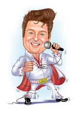 Superhelt tema30 (1 person) - karikaturtegning efter dine fotos - Just Karikatur