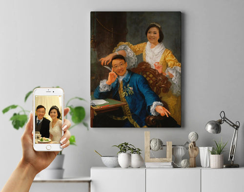 Aristocratic pair - Royal portræt efter dine fotos