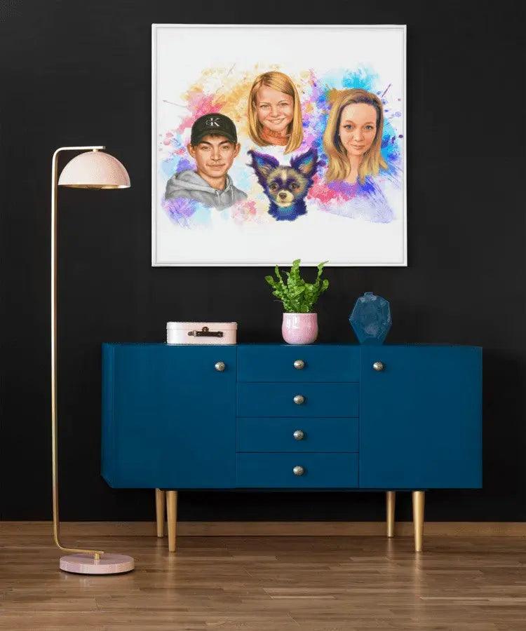 Baby & Børn - Vandmaleri efter dine fotos - Just Karikatur