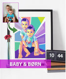 Baby & børn - pop art tegning efter dine fotos - Just Karikatur