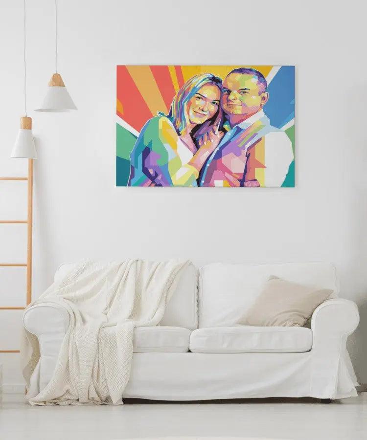 Barselsgave - pop art tegning efter dine fotos - Just Karikatur