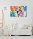 Barselsgave - pop art tegning efter dine fotos - Just Karikatur