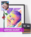 Barselsgave - pop art tegning efter dine fotos - Just Karikatur