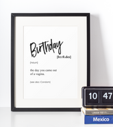 Birthday definition plakat - Just Karikatur