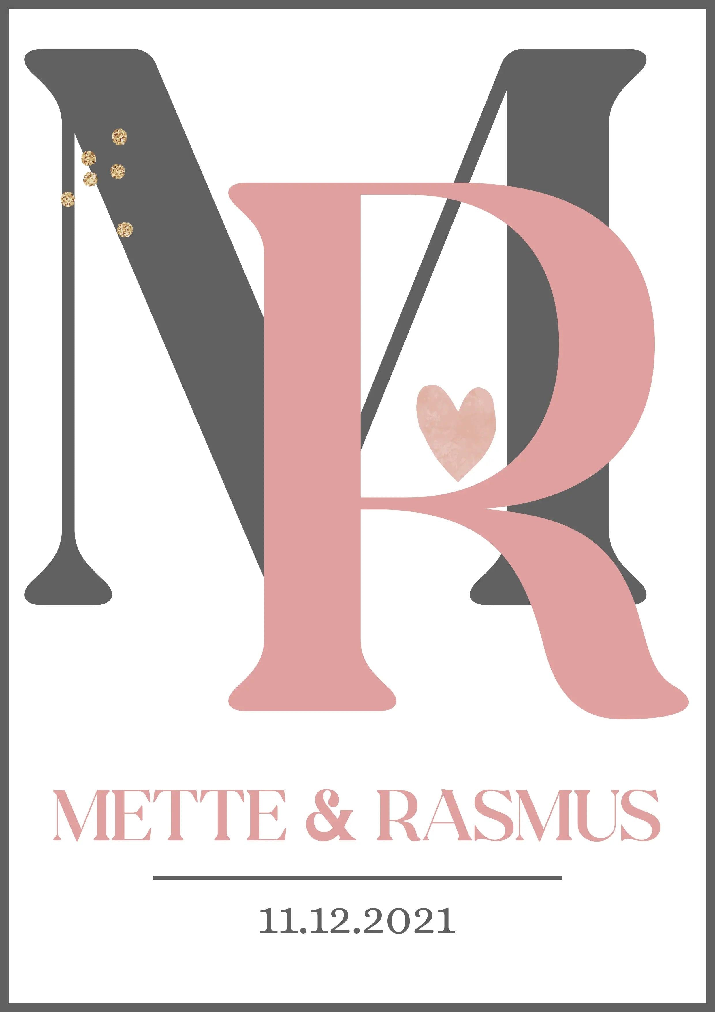 Bogstavsplakat - Med 2 bogstaver - Just Karikatur