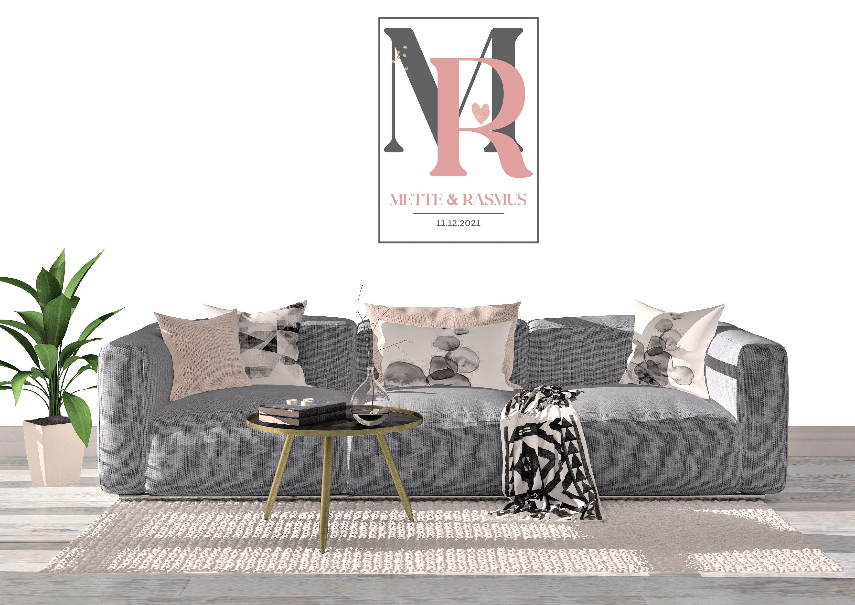 Bogstavsplakat - Med 2 bogstaver - Just Karikatur