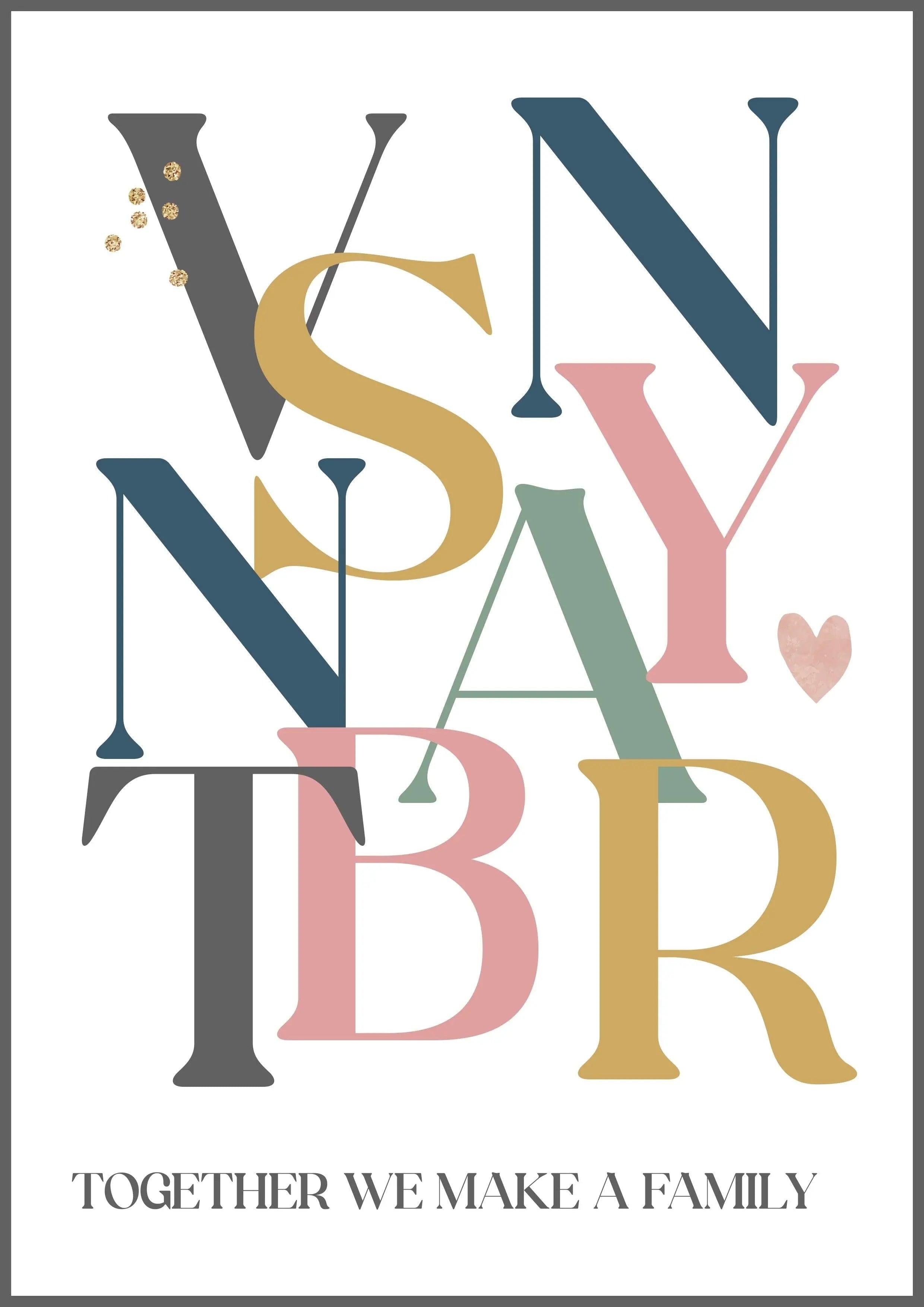 Bogstavsplakat - Med 9 bogstaver - Just Karikatur