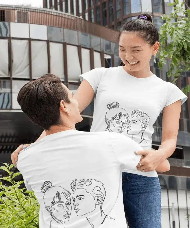 Bryllupsgave - line art tegning efter dine fotos - Just Karikatur