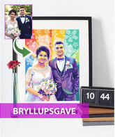Bryllupsgave - pop art tegning efter dine fotos - Just Karikatur