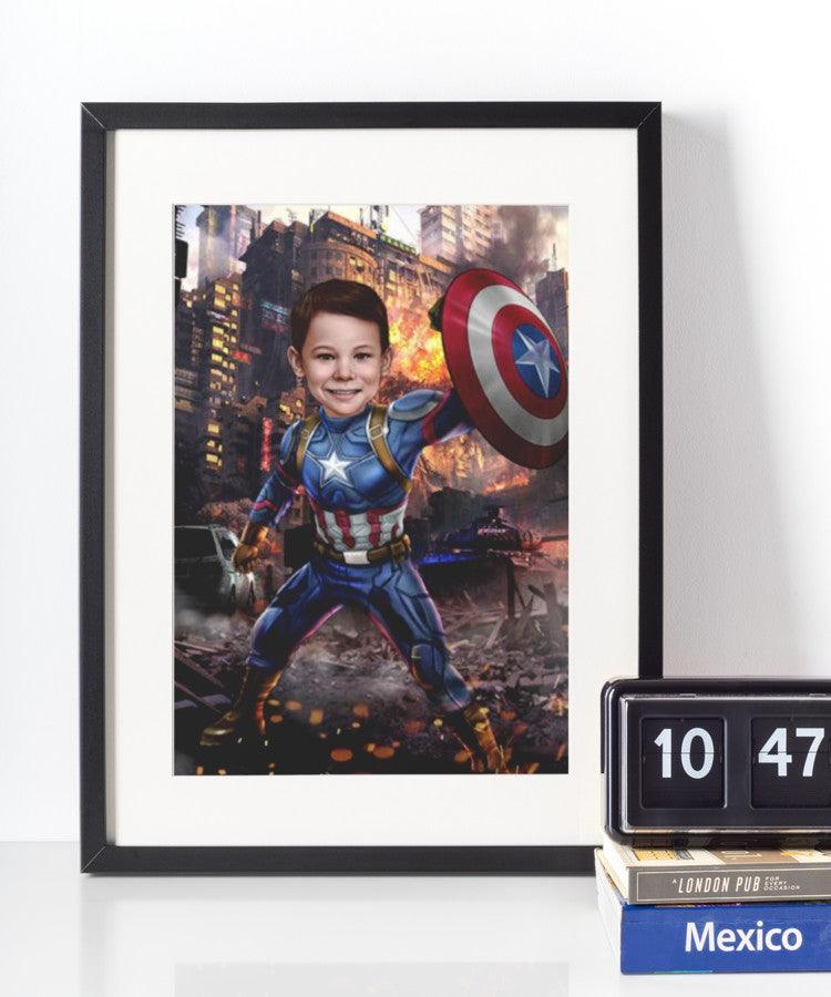Captain America - karikaturtegning efter dine fotos - Just Karikatur
