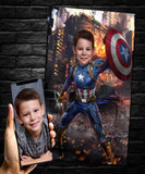 Captain America - karikaturtegning efter dine fotos - Just Karikatur