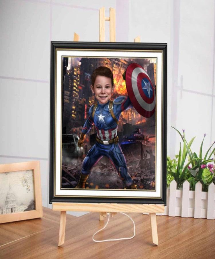 Captain America - karikaturtegning efter dine fotos - Just Karikatur