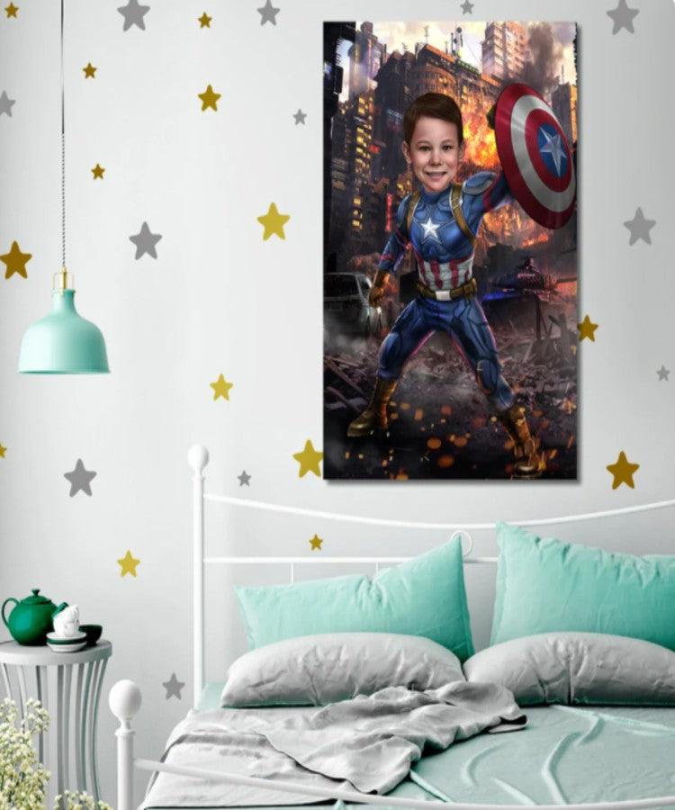 Captain America - karikaturtegning efter dine fotos - Just Karikatur