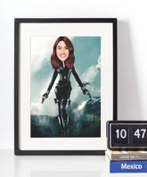 Cat Woman - karikaturtegning efter dine fotos - Just Karikatur