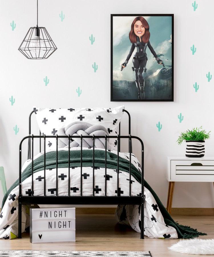 Cat Woman - karikaturtegning efter dine fotos - Just Karikatur