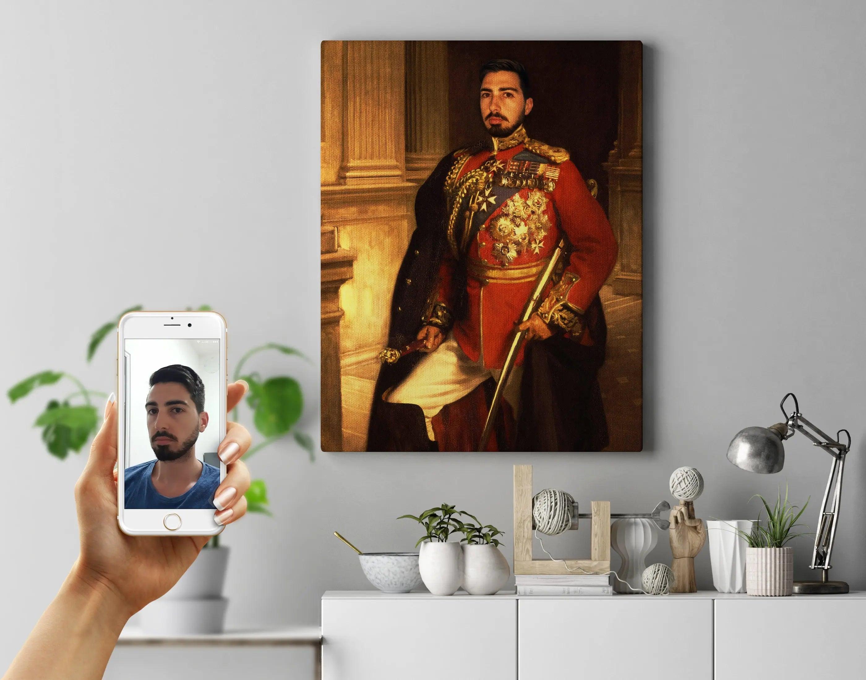 Commander - Royal portræt efter dine fotos - Just Karikatur