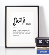 Death definition plakat - Just Karikatur
