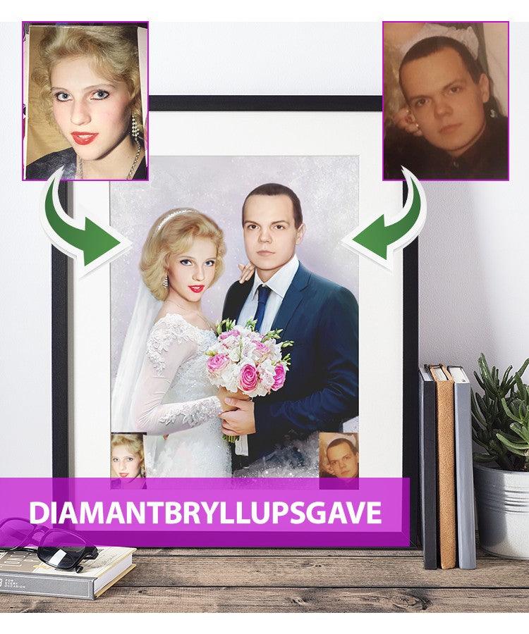 Diamantbryllupsgave - Dream portræt efter dine fotos - Just Karikatur