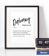 Diplomacy definition plakat - Just Karikatur