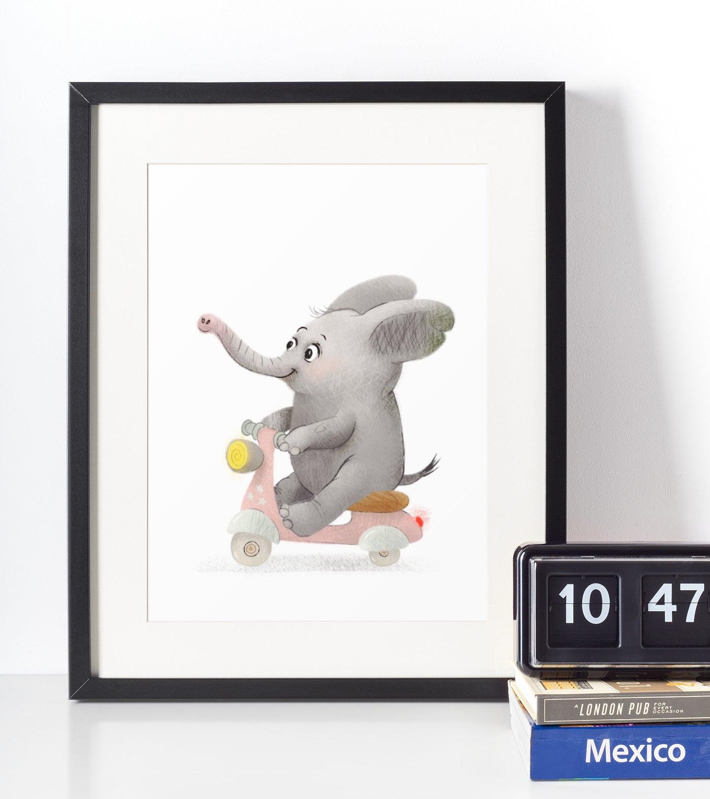 Elefant2 - Børneplakat - Just Karikatur