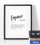 Engineer definition plakat - Just Karikatur