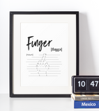 Finger definition plakat - Just Karikatur