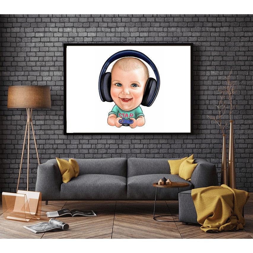 Gamertegning - tegning til ham eller hende efter fotos - Just Karikatur