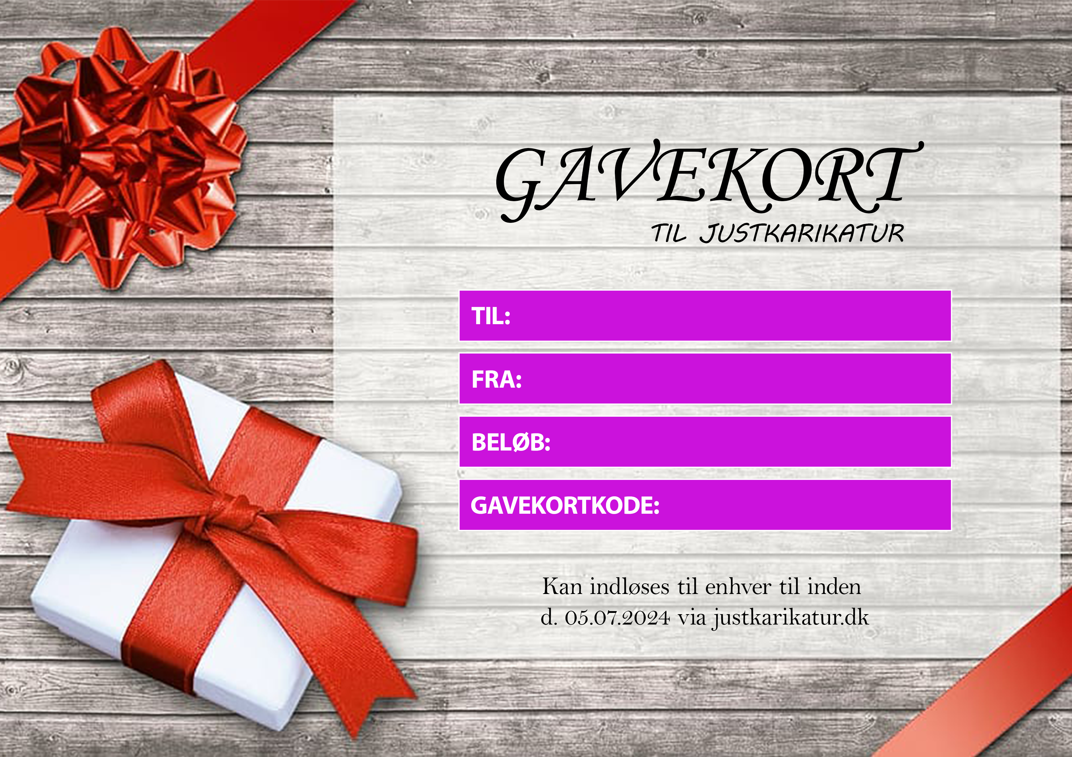 Gavekort - Just Karikatur