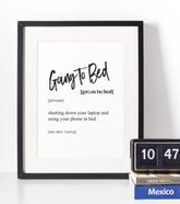 Goingtobed definition plakat - Just Karikatur