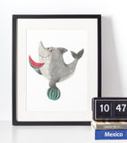 Haj - Børneplakat - Just Karikatur