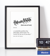Hakuna matata definition plakat - Just Karikatur